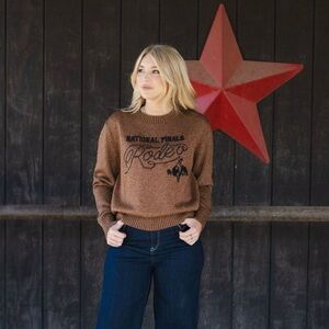 Women's Brown Rodeo Graphic Sweater